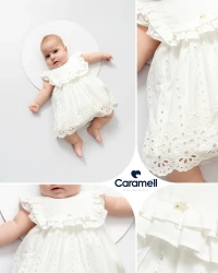 Платье без рукавов Caramell Soft Lace Ivory (6-9М) купить в Кишиневе. Фото 2