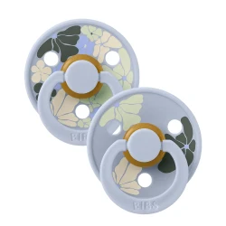 Круглые латексные соски Bibs Morning Bloom Dusty Blue Mix (6-18 мес.), 2 шт. купить в Кишиневе. Фото 1