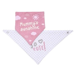 Хлопковый слюнявчик BabyOno Sunshine Розовый, 2 шт купить в Кишиневе