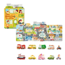 Set de creație Play-Toys Set de stickere gelatinoase reutilizabile Trafic Aglomerat cumpăra în Chișinau. Foto 1
