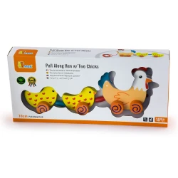 Игрушка-каталка Viga Курица с двумя цыплятами купить в Кишиневе. Фото 4