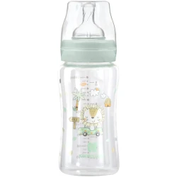 Бутылочка для кормления из стекла KikkaBoo Jungle King Mint, 240 мл купить в Кишиневе. Фото 1