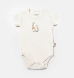 Боди с коротким рукавом BabyCosy Giraffe Ivory & Ecru, 2 шт. (3-6М) купить в Кишиневе. Фото 3