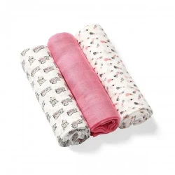 Пелёнки из бамбуковых волокон BabyOno Lama Pink (70x70 cm), 3 шт. купить в Кишиневе. Фото 1