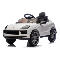Mașină electrică pentru copii KidsCar Porsche Cayenne E-Hybrid Coupe, 12V7Ah, 2 motoare de 25W, albă cumpăra în Chișinau. Foto 1