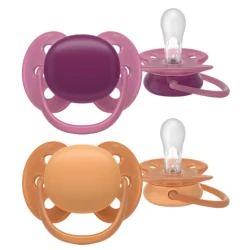 Suzeta ortodontică din silicon Philips Avent Ultra Soft Purple & Orange (18 luni+), 2 buc. cumpăra în Chișinau. Foto 1