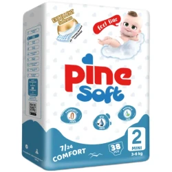 Подгузники Pine Soft 2 Mini (3-6 кг), 38 шт. купить в Кишиневе. Фото 1
