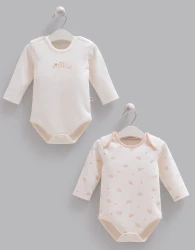 Боди с длинным рукавом Caramell Tiny Ivory & Beige, 2 шт. (0М) купить в Кишиневе. Фото 1