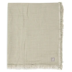 Пледик Jollein Fringe GOTS Olive Green/Ivory, 120x120 см купить в Кишиневе. Фото 1