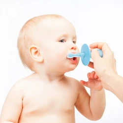 Зубная щетка силиконовая BabyOno Pink/Blue (6+ мес.) купить в Кишиневе. Фото 5