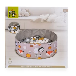 Covoraș pentru copii cu bile Moni Melo 90 balls Animals Grey, 80x80x26 cm cumpăra în Chișinau. Foto 6