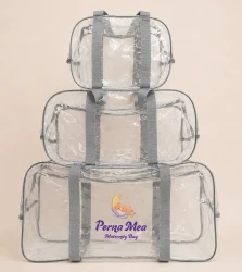 Set 3 genti transparente pentru maternitate PernaMea Delight Grey cumpăra în Chișinau. Foto 1