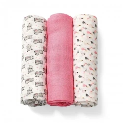 Пелёнки из бамбуковых волокон BabyOno Lama Pink (70x70 cm), 3 шт. купить в Кишиневе. Фото 3