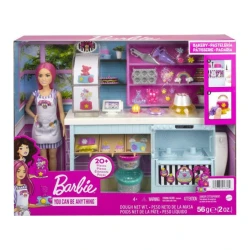 Игровой набор Barbie HGB73 Кондитерская, кукла с розовыми волосами и более 20 аксессуаров купить в Кишиневе. Фото 2