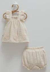 Комплект из 2 штук Caramell Lace Flowers Beige (6-9М) купить в Кишиневе. Фото 1