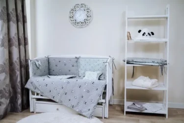Lenjerie de patut 8 piese PernaMea Baby Panda Turcoaz cumpăra în Chișinau. Foto 3