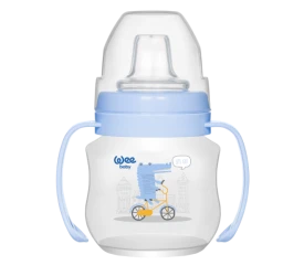 Biberon din plastic cu mâner WeeBaby cu tetina din silicon, 125 ml cumpăra în Chișinau. Foto 2
