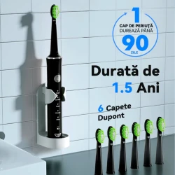 Электрическая зубная щётка JTF Sonic J40 с 6 сменными насадками Black купить в Кишиневе. Фото 3