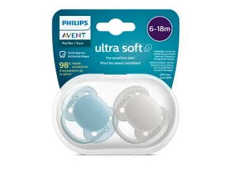Suzeta ortodontică din silicon Philips Avent Soft Blue&Grey (6-18 luni), 2 buc. cumpăra în Chișinau. Foto 2