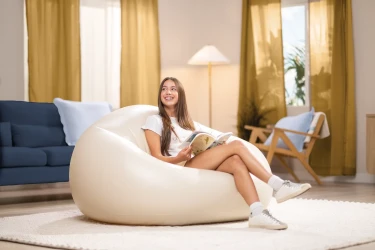 Fotoliu-sac gonflabil Intex Velur Beanless Bag Beige cumpăra în Chișinau. Foto 2