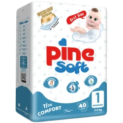Подгузники Pine Soft 1 Newborn (2-5 кг), 40 шт. купить в Кишиневе. Фото 1