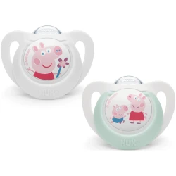 Пустышка ортодонтическая силиконовая NUK Star Peppa Pig (6-18 м), 2 шт. купить в Кишиневе. Фото 1