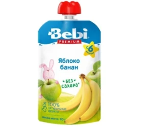 Пюре Bebi Premium Яблоко-банан (6 мес+), 90 г купить в Кишиневе. Фото 1