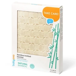 Paturica Babyono Natural Bamboo Knitted Ivory, 75x100 cm cumpăra în Chișinau. Foto 2