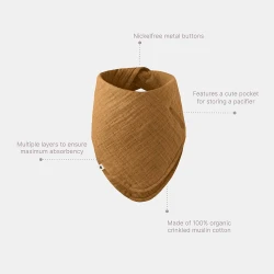 Хлопковый слюнявчик Bibs Bandana Caramel купить в Кишиневе. Фото 2