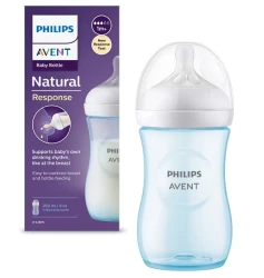 Пластиковая бутылка Philips Avent Natural Response голубая (1+ мес.), 260 мл купить в Кишиневе. Фото 1