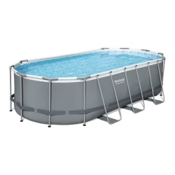 Каркасный бассейн Bestway Power Steel овальный 549x274x122 см, 13430 литров, серый купить в Кишиневе. Фото 1