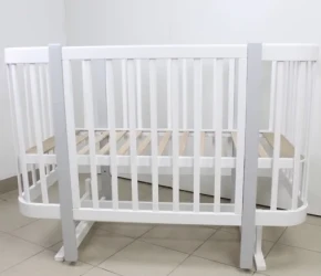 Set Pătuț Kuzya Miya White Grey + Comoda-măsuță de înfășat HappyBaby Pro 800 MDF White cumpăra în Chișinau. Foto 2