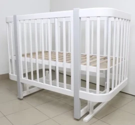 Set Pătuț Kuzya Miya White Grey + Comoda-măsuță de înfășat HappyBaby Pro 800 MDF White cumpăra în Chișinau. Foto 4