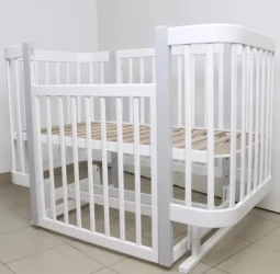 Set Pătuț Kuzya Miya White Grey + Comoda-măsuță de înfășat HappyBaby Pro 800 MDF White cumpăra în Chișinau. Foto 5