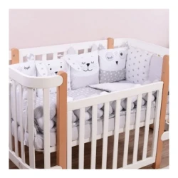 Комплект в кроватку Veres Smiling animals white-grey (6 предметов), 120x60 см купить в Кишиневе. Фото 1