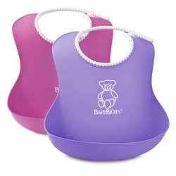 Bavetă din silicon BabyBjorn Soft Bib Pink/Purple, 2 buc cumpăra în Chișinau. Foto 1