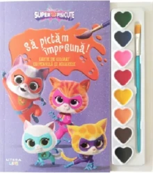 Carte de colorat Disney Superpisicuțe. Să pictăm împreună! cu pensulă și acuarele cumpăra în Chișinau. Foto 1