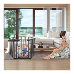 Poartă de siguranță-țarc DreamBaby Royale Converta 3 în 1 G2161BB, 6 panouri, 3,8 m, neagră cumpăra în Chișinau. Foto 6