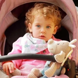 Хлопковый слюнявчик BabyOno Leaves Розовый, 2 шт купить в Кишиневе. Фото 5