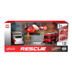 Set vehicule de salvare Wenyi Rescue cu fricțiune (lumini/sunete), scara 1:32 cumpăra în Chișinau. Foto 2
