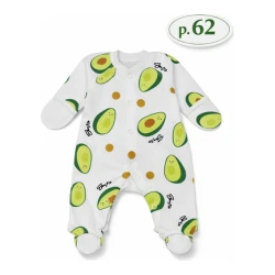 Salopetă pentru bebeluși Minikin Avocado, lăptos cu imprimeu verde, unisex, m.62 cumpăra în Chișinau. Foto 1