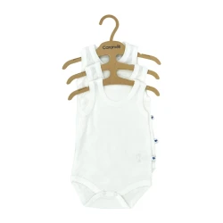 Боди без рукавов Caramell Basic Ivory, 3 шт. (6-9М) купить в Кишиневе. Фото 1