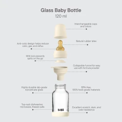 Biberon pentru bebelusi din sticla Bibs Latex Blush, 120 ml cumpăra în Chișinau. Foto 4