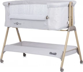 Pătuc Co-sleeper Chipolino Sweet Dreams grey stars/wood + wheels cumpăra în Chișinau. Foto 2