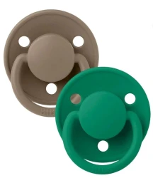 Круглые силиконовые соски Bibs De Lux Dark Oak & Evergreen (0-36 мес.), 2 шт. купить в Кишиневе. Фото 1