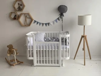 Set Pătuț Kuzea Miya White + Comoda-măsuță de înfășat HappyBaby Standart 800 PAL White cumpăra în Chișinau. Foto 9