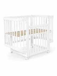 Set Pătuț Kuzea Miya White + Comoda-măsuță de înfășat HappyBaby Standart 800 PAL White cumpăra în Chișinau. Foto 3
