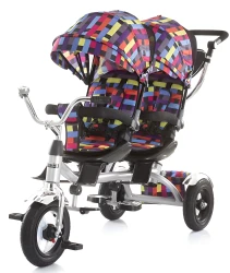 Tricicletă pentru gemeni Chipolino Tandem Multicolor cumpăra în Chișinau. Foto 1
