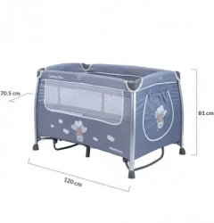 Кроватка манеж 2 в 1 KikkaBoo Dreamy Bear Grey купить в Кишиневе. Фото 9