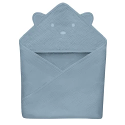 Банное полотенце Lionelo Muslin Hooded Towel Grey Sky, 80x80 см купить в Кишиневе. Фото 1